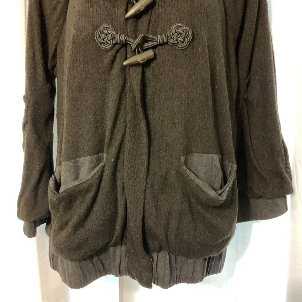 Marc by Marc Jacobs Jacket XS Black Collar Pockets Puff Long 3/4 Sleeve - Picture 3 of 8